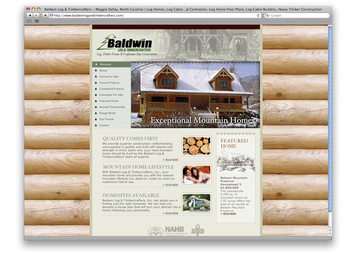 Baldwin Log & Timber Crafters Web